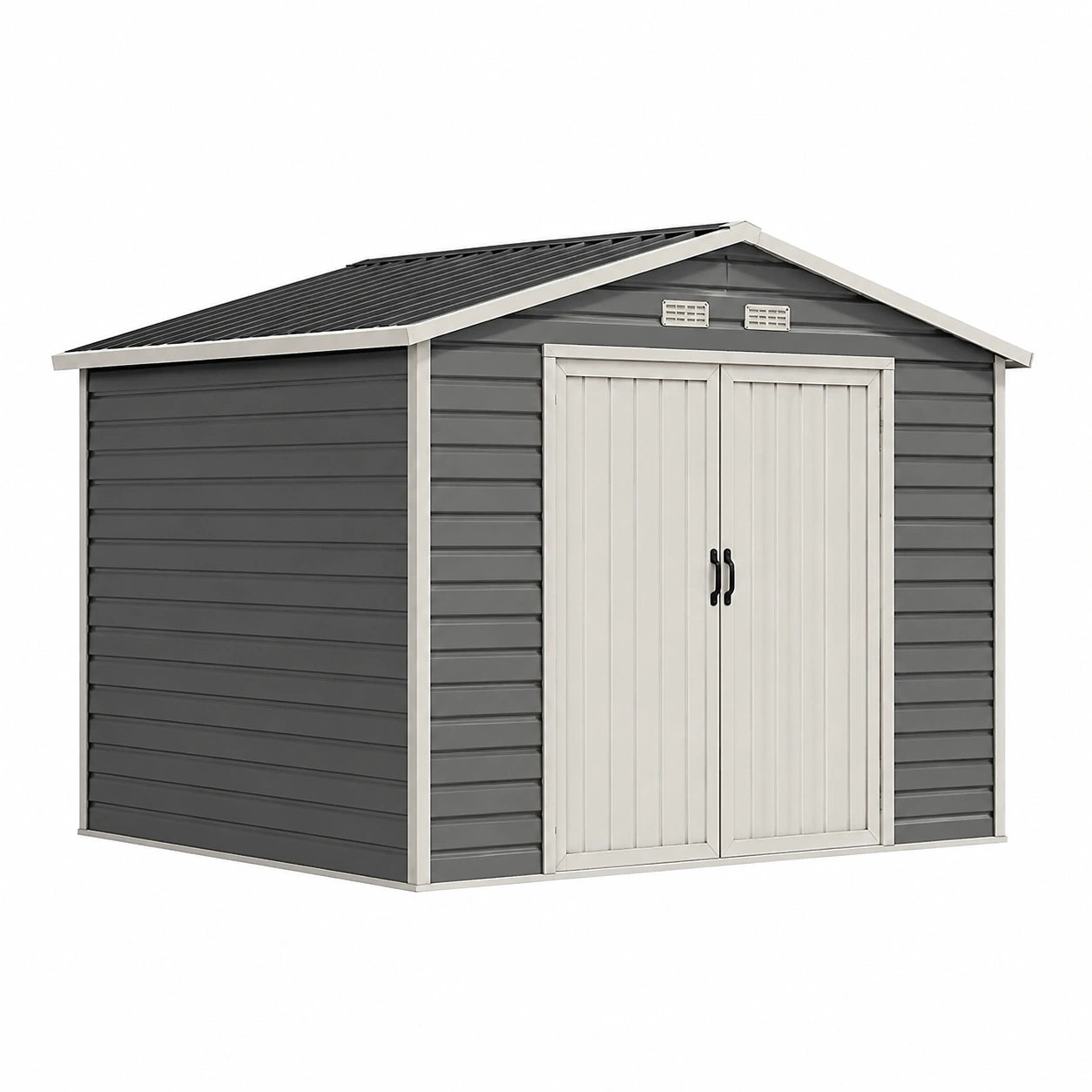 Abri de jardin en plastique gris et blanc 3x2m