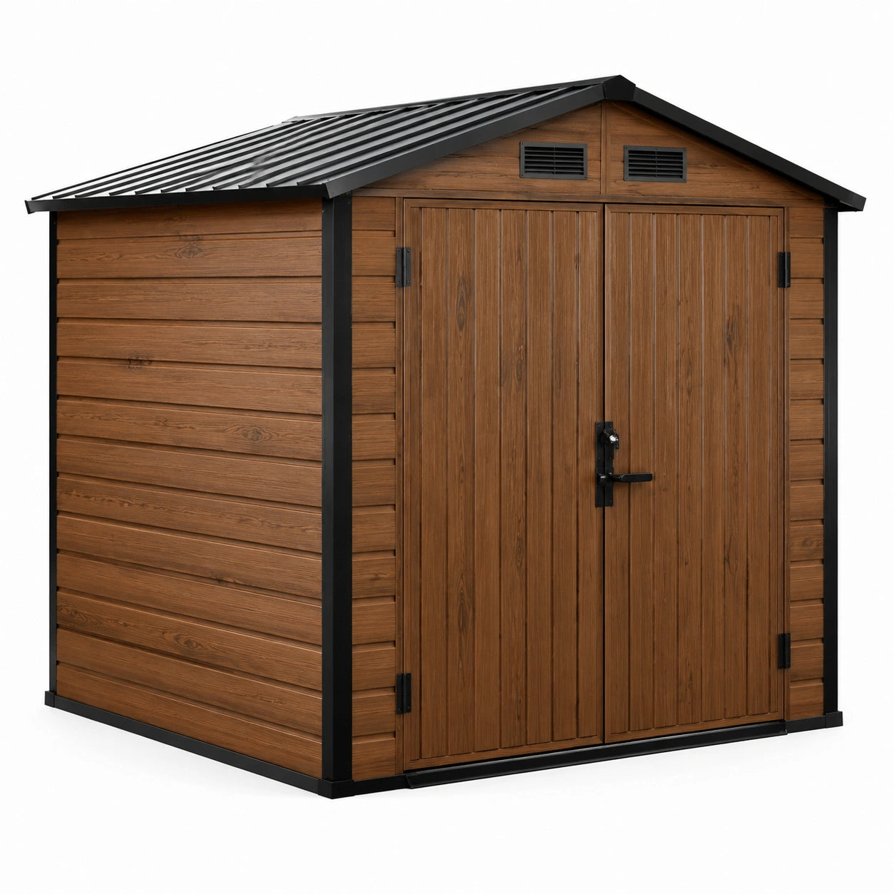 Abri de jardin en plastique avec toit métallique 182 x 190 x 235 cm