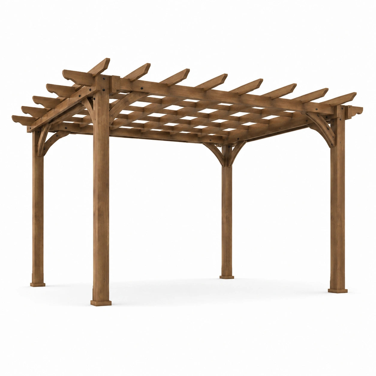 Pergola en bois de cèdre marron 300cm x 300cm x 250cm