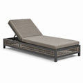 Chaise longue en aluminium et corde gris 195x65x32 cm