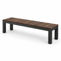 Banc en bois d'acacia et métal noir 180 cm