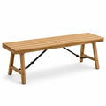 Banc en bois d'acacia et métal 140x35x45 cm