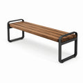 Banc en bois et métal noir