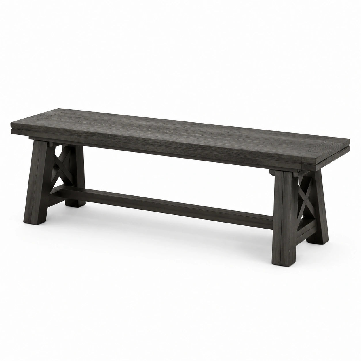 Banc en bois de chêne brun foncé 160x35x45 cm