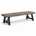 Banc en bois de chêne avec pieds en métal noir 180x35x45cm