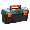 Boîte à outils en plastique avec verrouillage et poignée 45 x 25 x 22 cm noir/vert/orange
