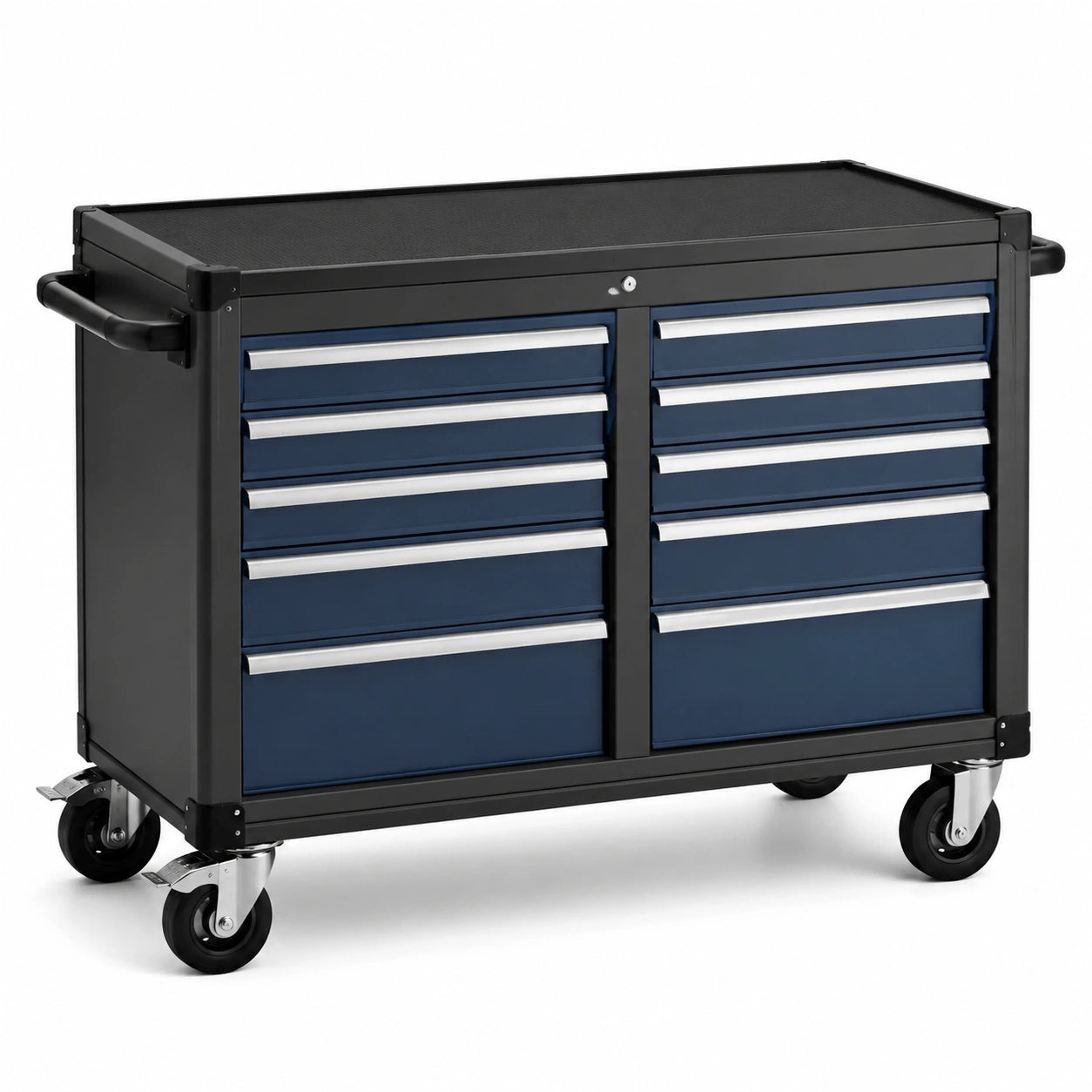 Chariot à outils en métal avec 11 tiroirs et roulettes bleu/noir