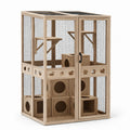 Enclos à chat en bois avec plateformes et boîtes de jeu 120x80x160 cm